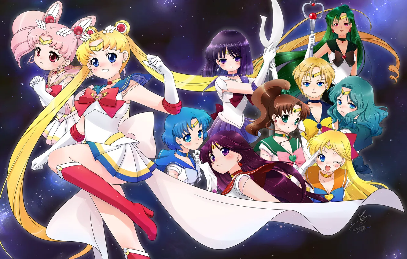 Фото обои девушки, арт, Bishoujo Senshi Sailor Moon