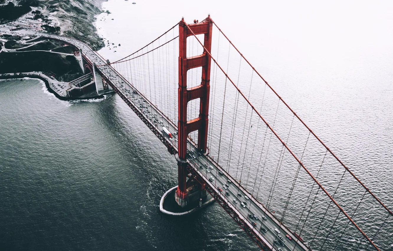 Фото обои мост, США, вид сверху, Сан - Франциско