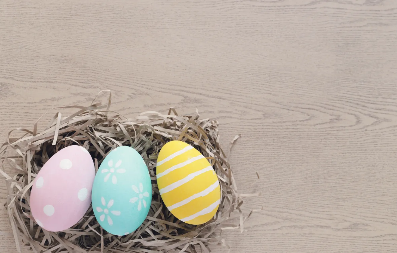 Фото обои яйца, Пасха, wood, spring, Easter, eggs, decoration, Happy