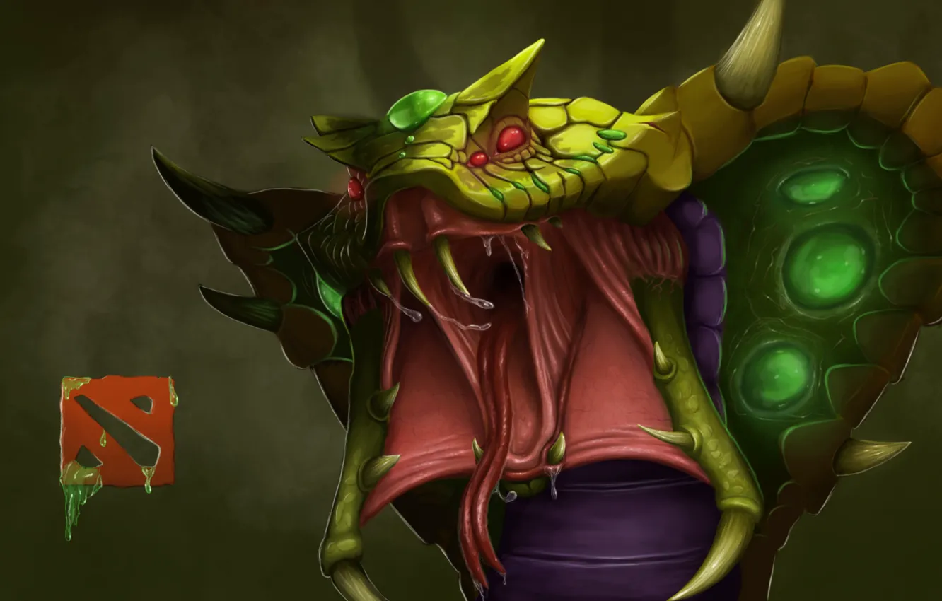 Фото обои атака, змея, арт, Dota 2, Venomancer