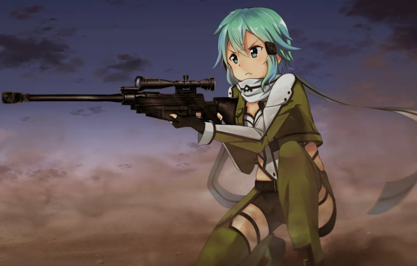 Фото обои game, anime, pretty, sniper, asian, rifle, cute, manga