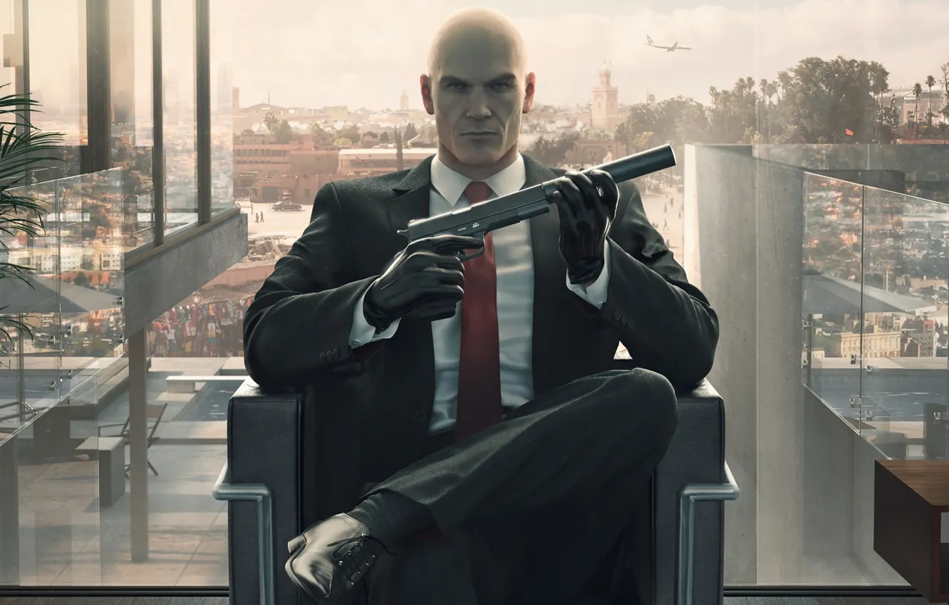 Фото обои Hitman, Gun, Game