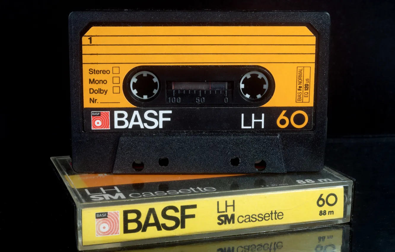 Фото обои макро, музыка, кассета, BASF