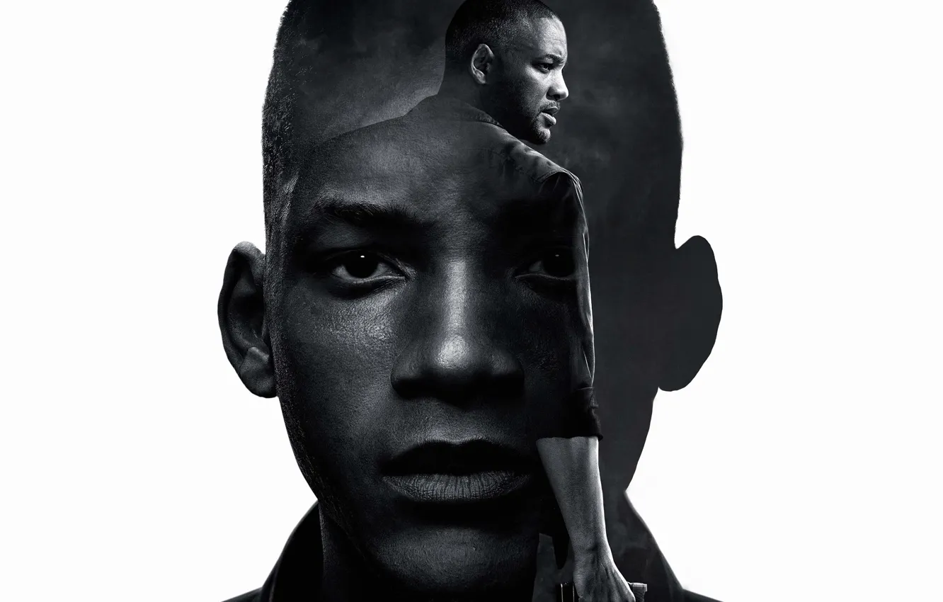 Фото обои black & white, Will Smith, Уилл Смит, Gemini Man, Гемини