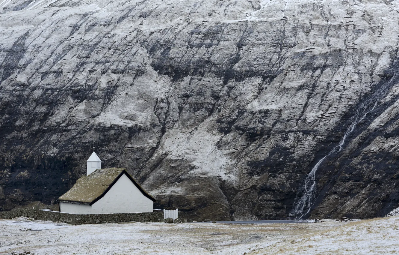 Фото обои Frozen, Saksun, Faroe islands