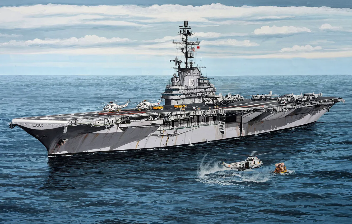 Фото обои ВМС США, USS Hornet, CVS-12, американский авианосец класса «Эссекс»