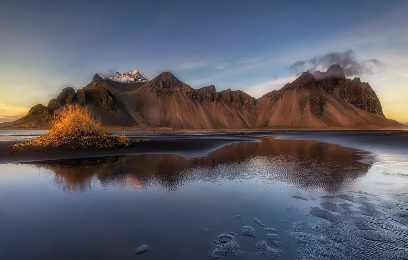 Фото обои горы, Исландия, Iceland, Vestrahorn