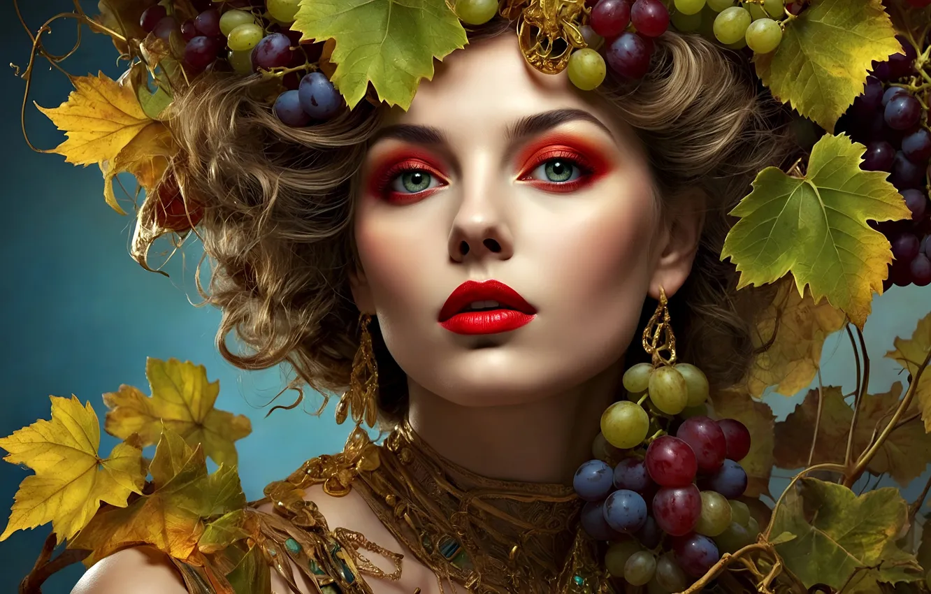 Фото обои взгляд, девушка, поза, портрет, ИИ-арт, НЕЙРОСЕТЬ