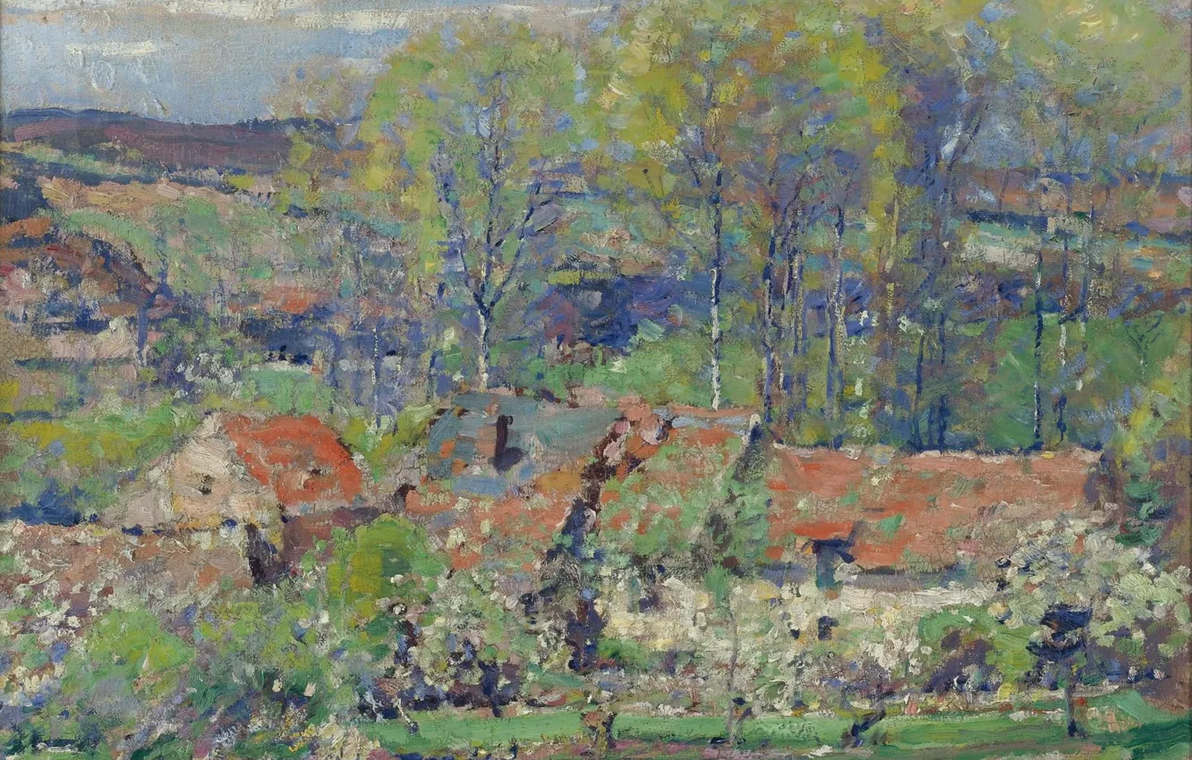 Фото обои пейзаж, картина, Karl Albert Buehr, Карл Альберт Бюр, 1909-11, Дом Художника. Весна