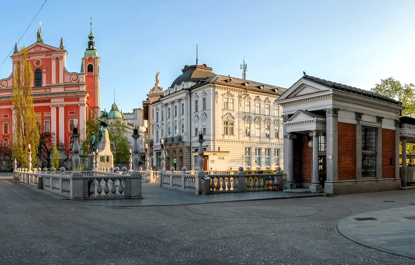 Фото обои улица, здания, Словения, Любляна, Ljubljana