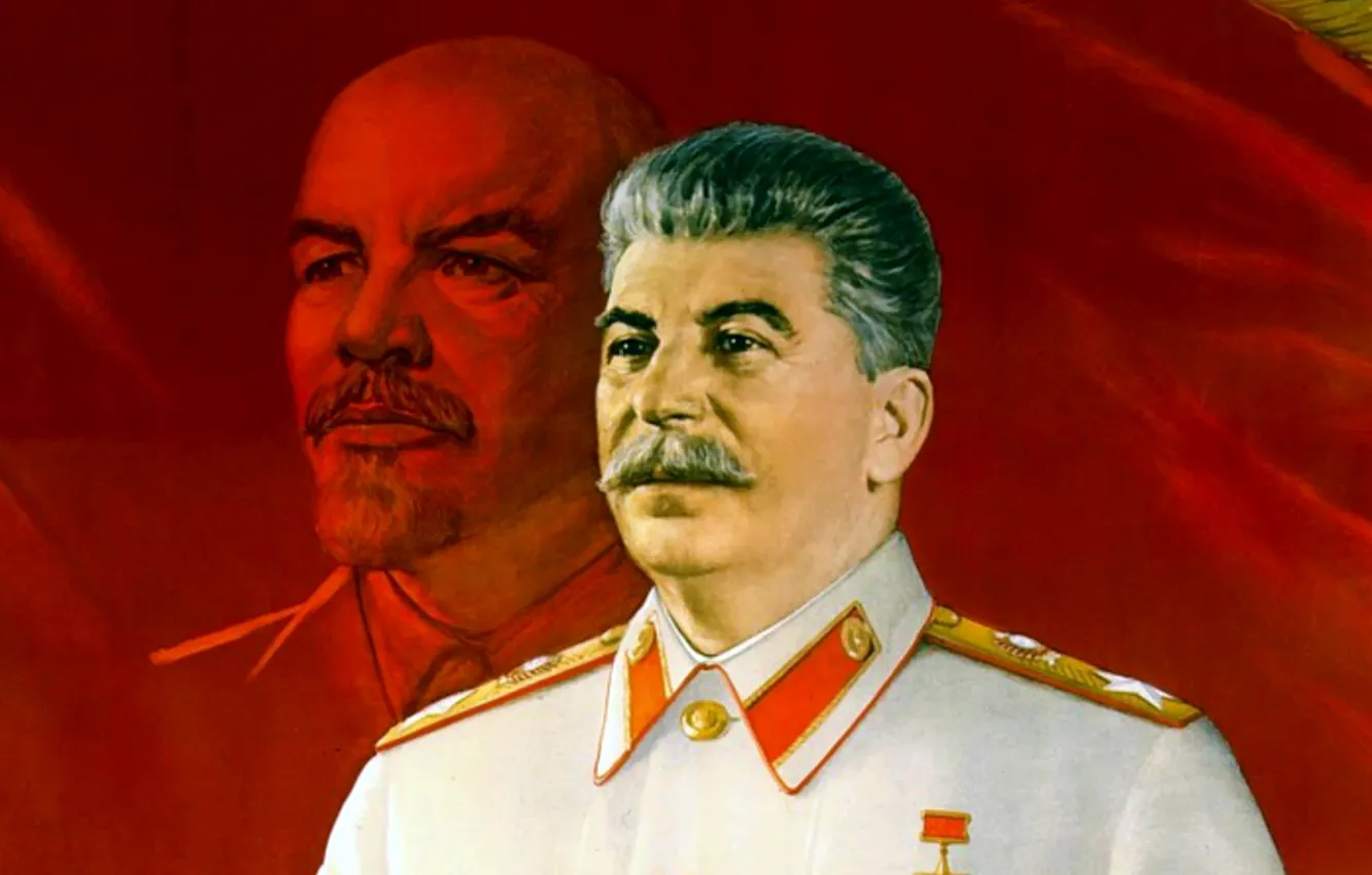 Фото обои Lenin, Stalin, the leaders