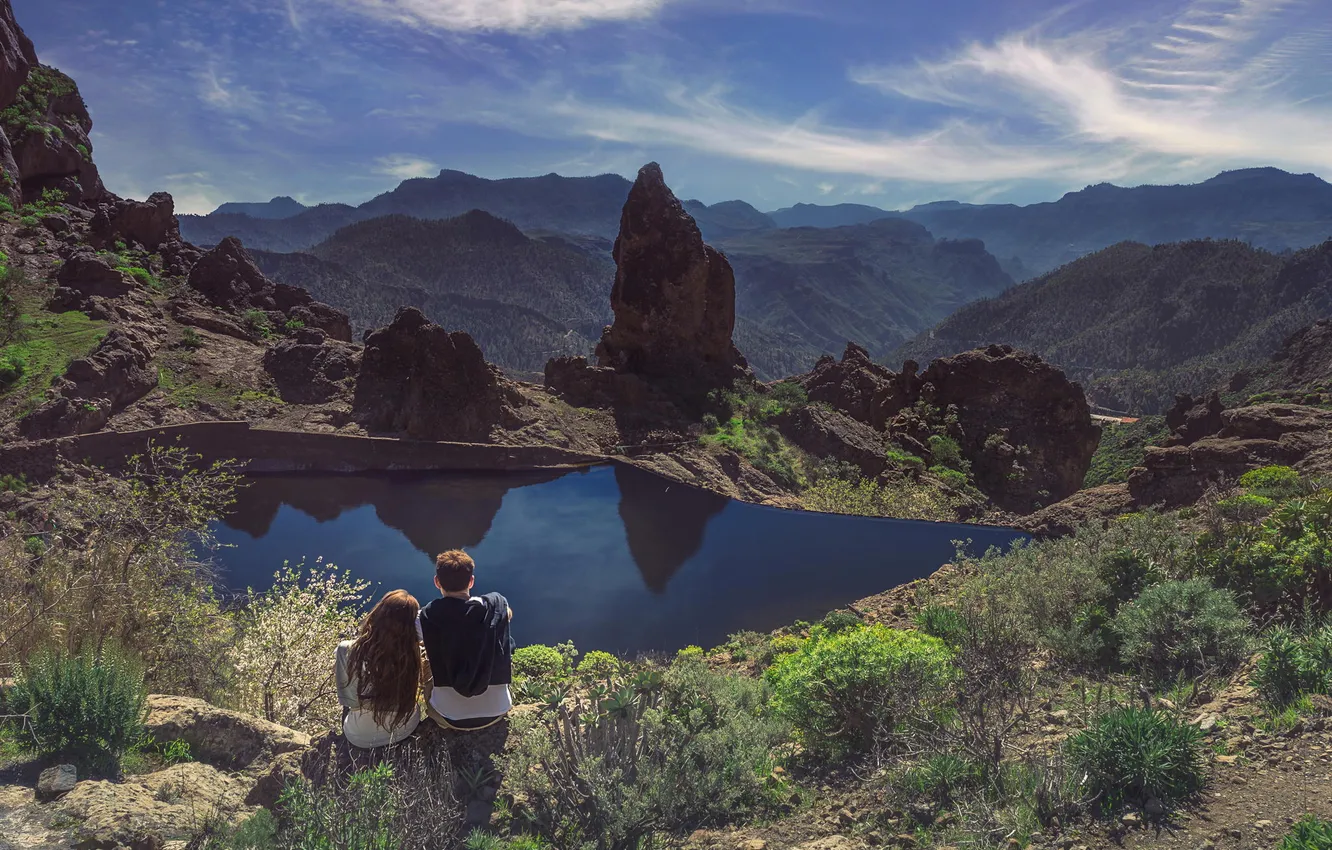 Фото обои пейзаж, природа, вид, двое