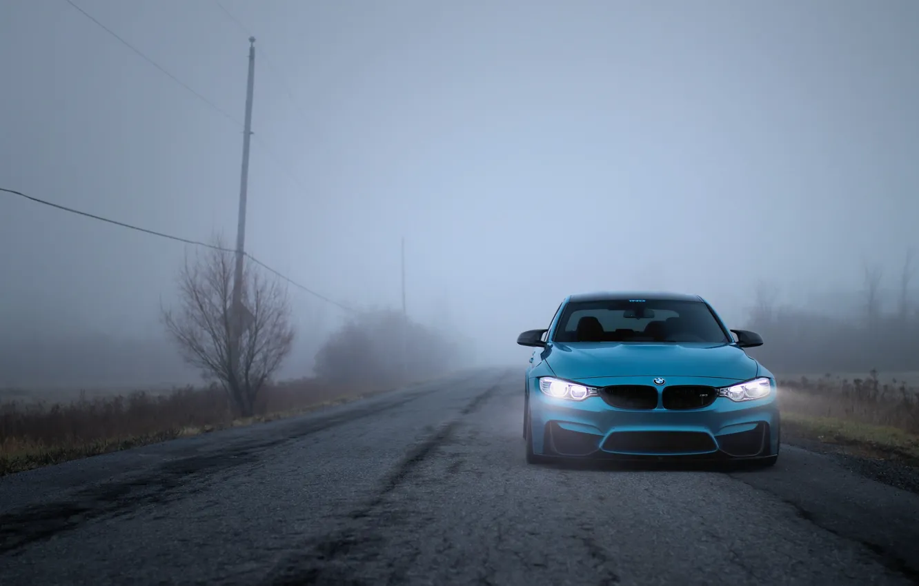 Фото обои BMW, Light, Blue, Autumn, Fog, F80, LED