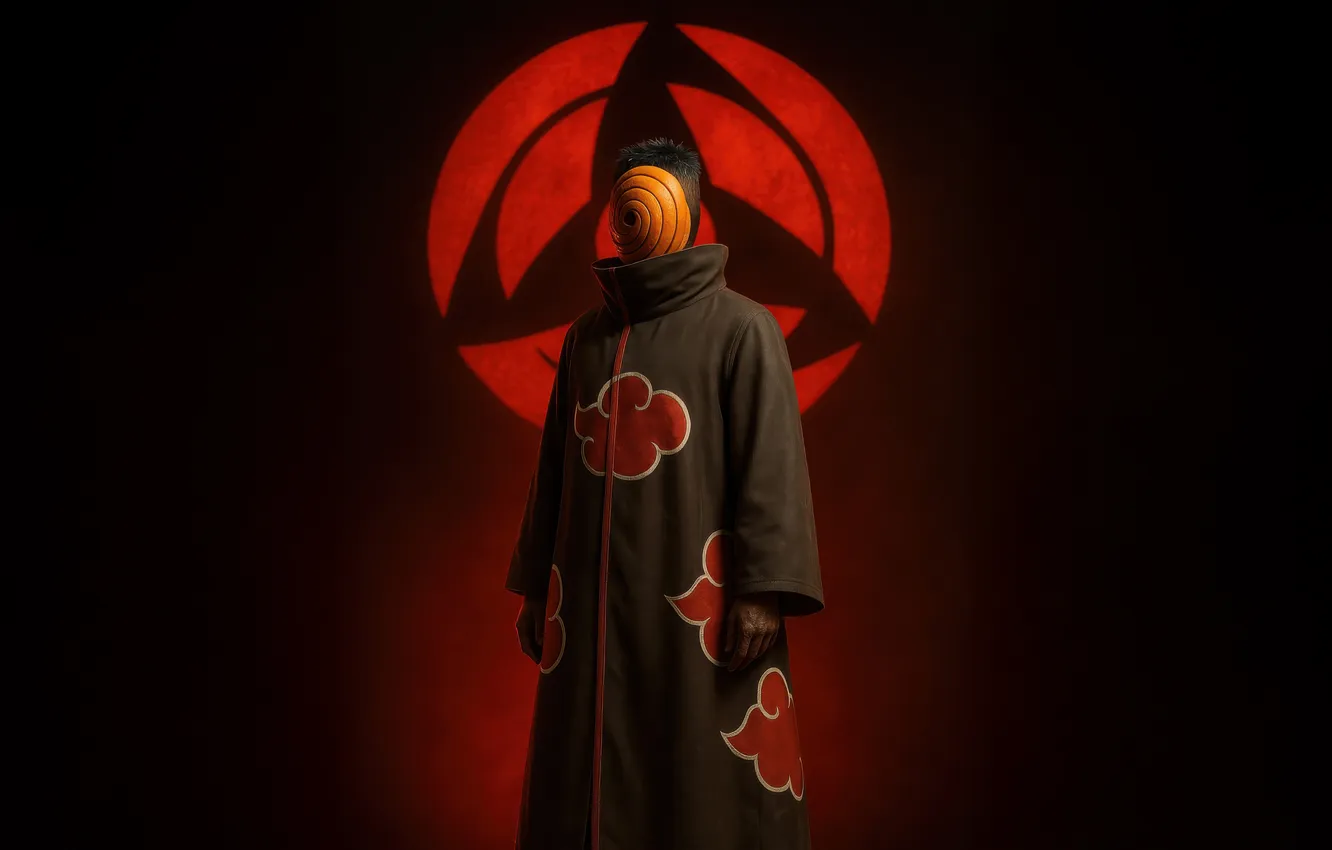 Фото обои эмблема, в маске, akatsuki, sharingan, черный плащ, Tobi, Наруто Ураганные хроники, Naruto Shippuden Ultimate Ninja …
