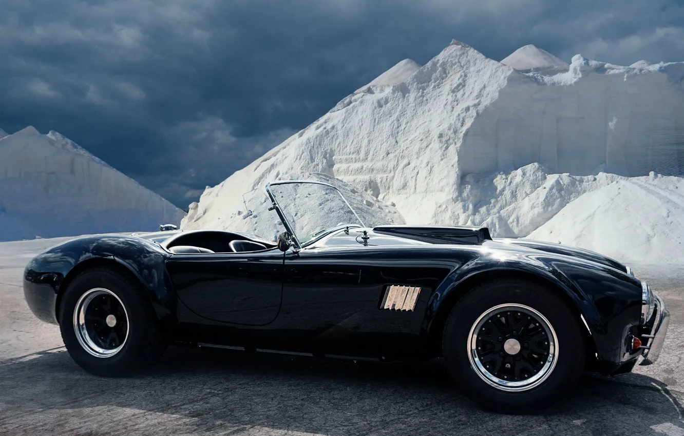 Фото обои чёрный, roadster, sports car, AC Shelby Cobra
