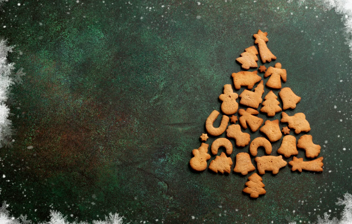 Фото обои украшения, снежинки, елка, новый год, печенье, Рождество, Christmas, merry christmas