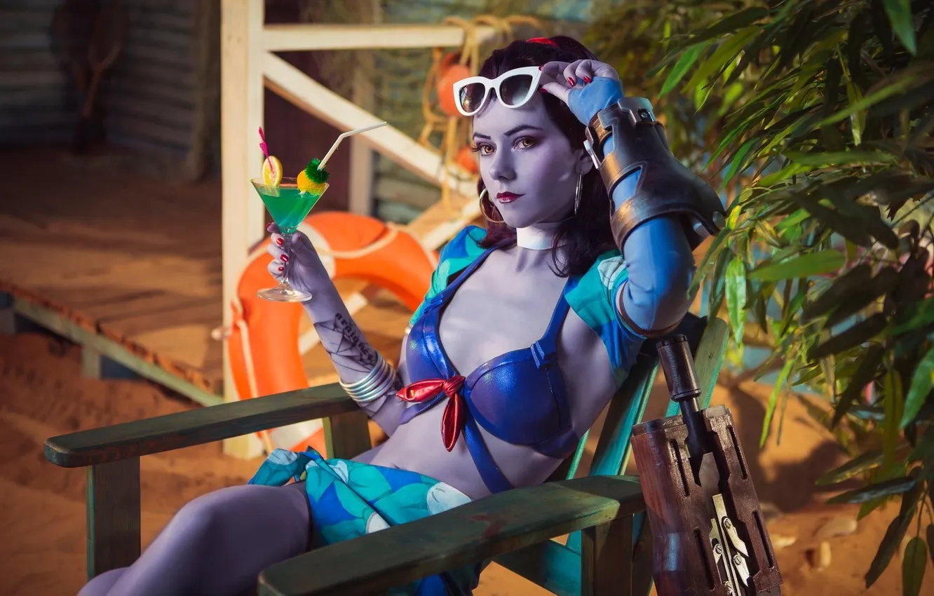Фото обои girl, Blizzard, beautiful, model, cosplay, gorgeous, Overwatch, Widowmaker