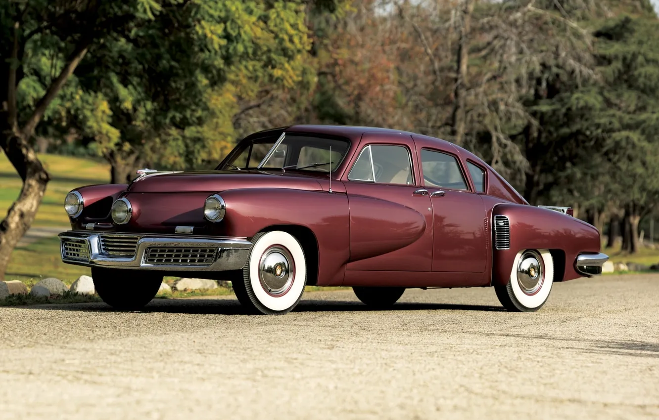 Фото обои фон, классика, передок, 1948, Sedan, Tucker
