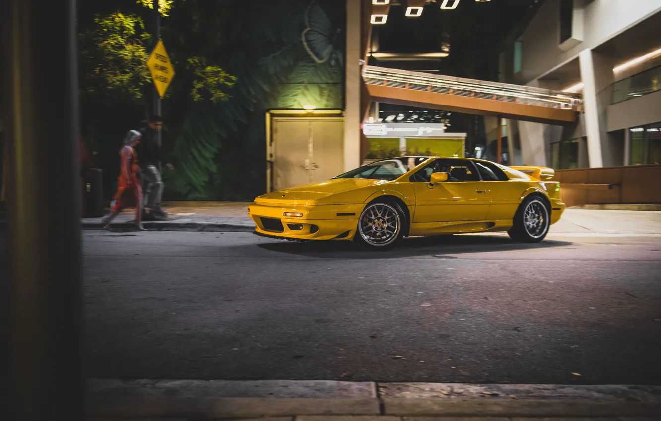 Фото обои Lotus, yellow, Esprit, Lotus Esprit V8