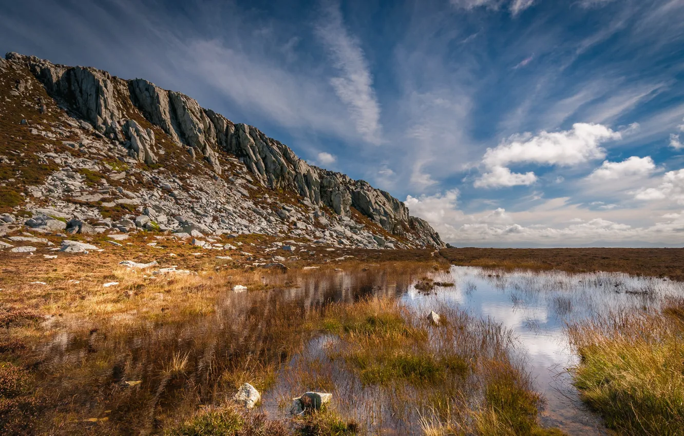 Фото обои небо, вода, скалы, Уэльс
