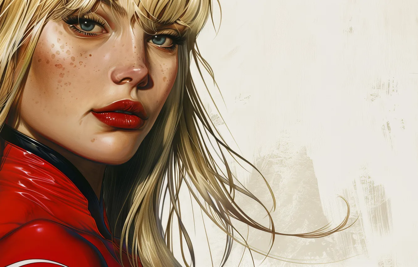 Фото обои women, blonde, illustration, AI art