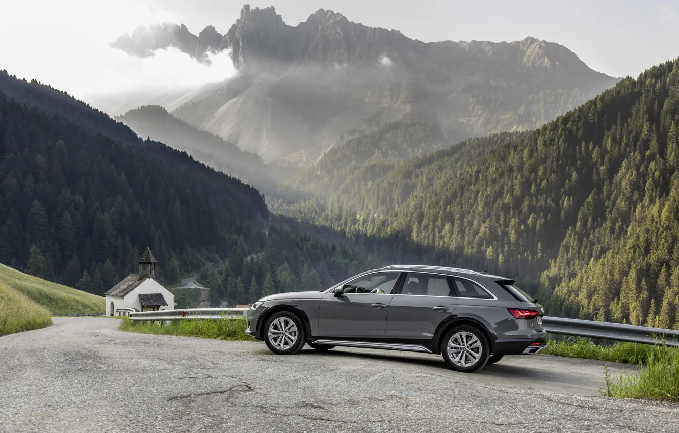 Фото обои Audi, универсал, на дороге, 2019, A4 Allroad Quattro