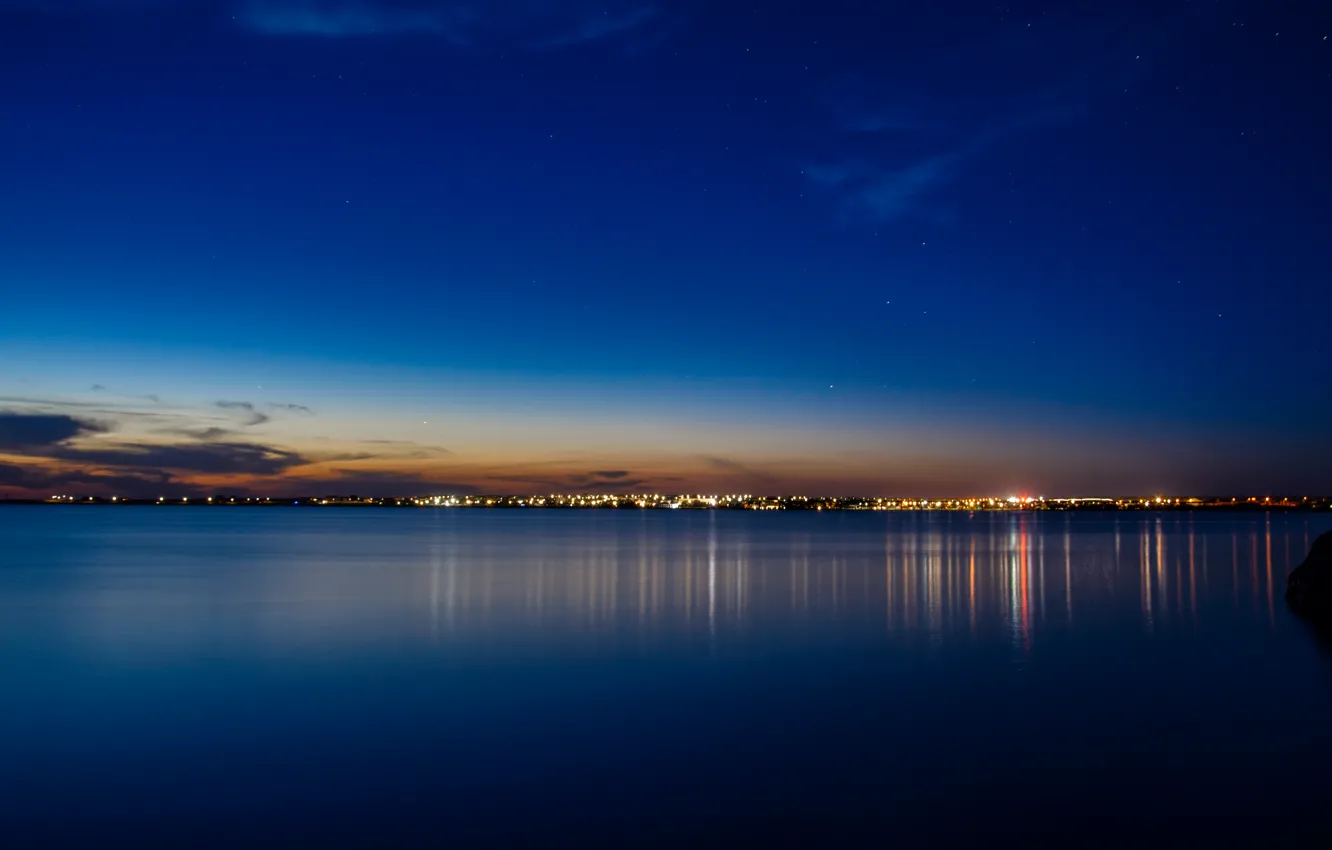 Фото обои ночь, Море, выдержка, красиво, Крым, Межводное