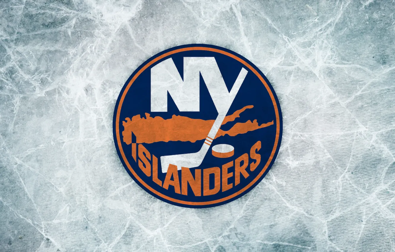 Фото обои лед, Нью-Йорк, эмблема, NHL, НХЛ, New York Islanders, хоккейный клуб, Нью-Йорк Айлендерс