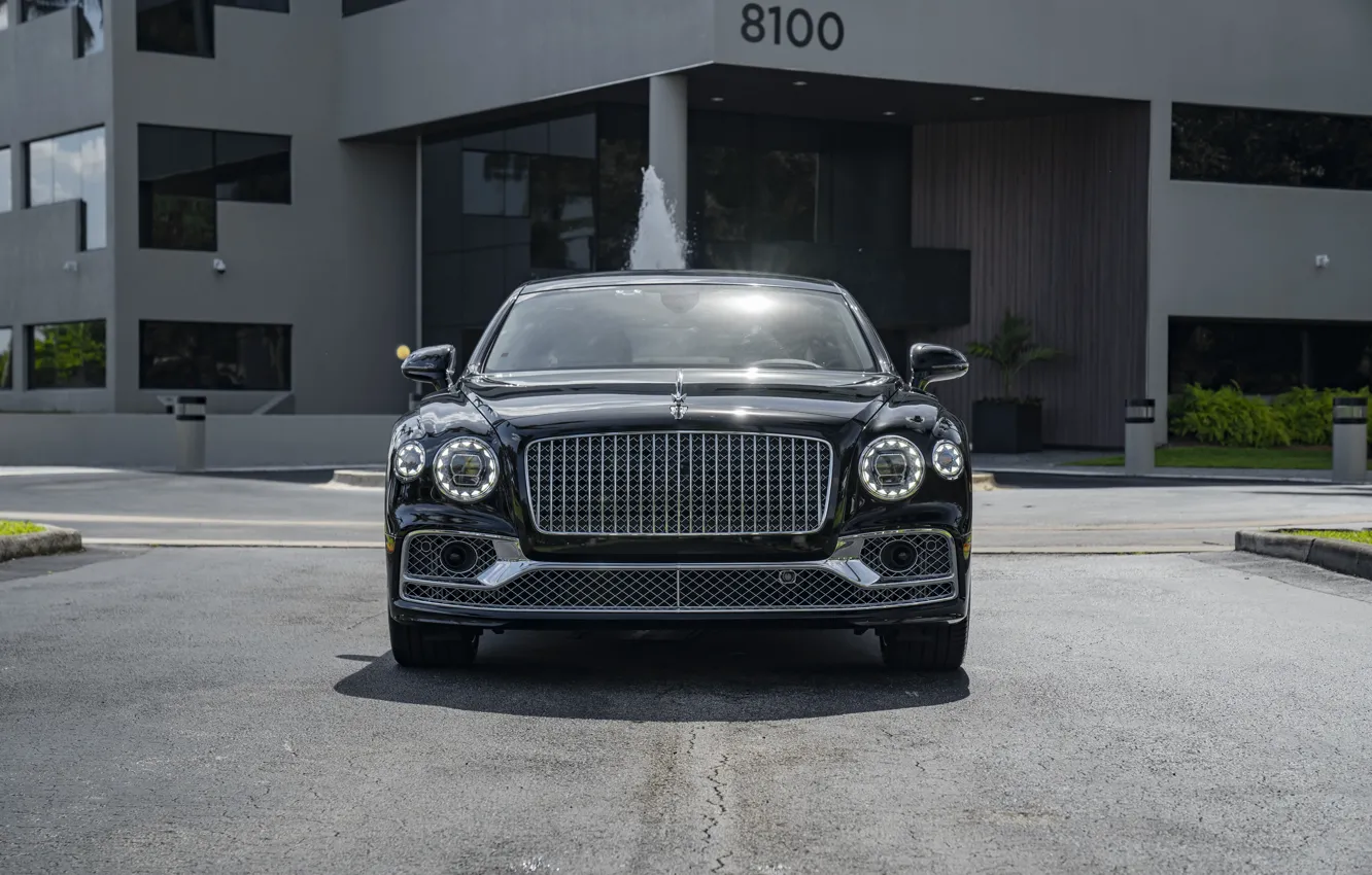 Фото обои Black, Flying Spur, Front view