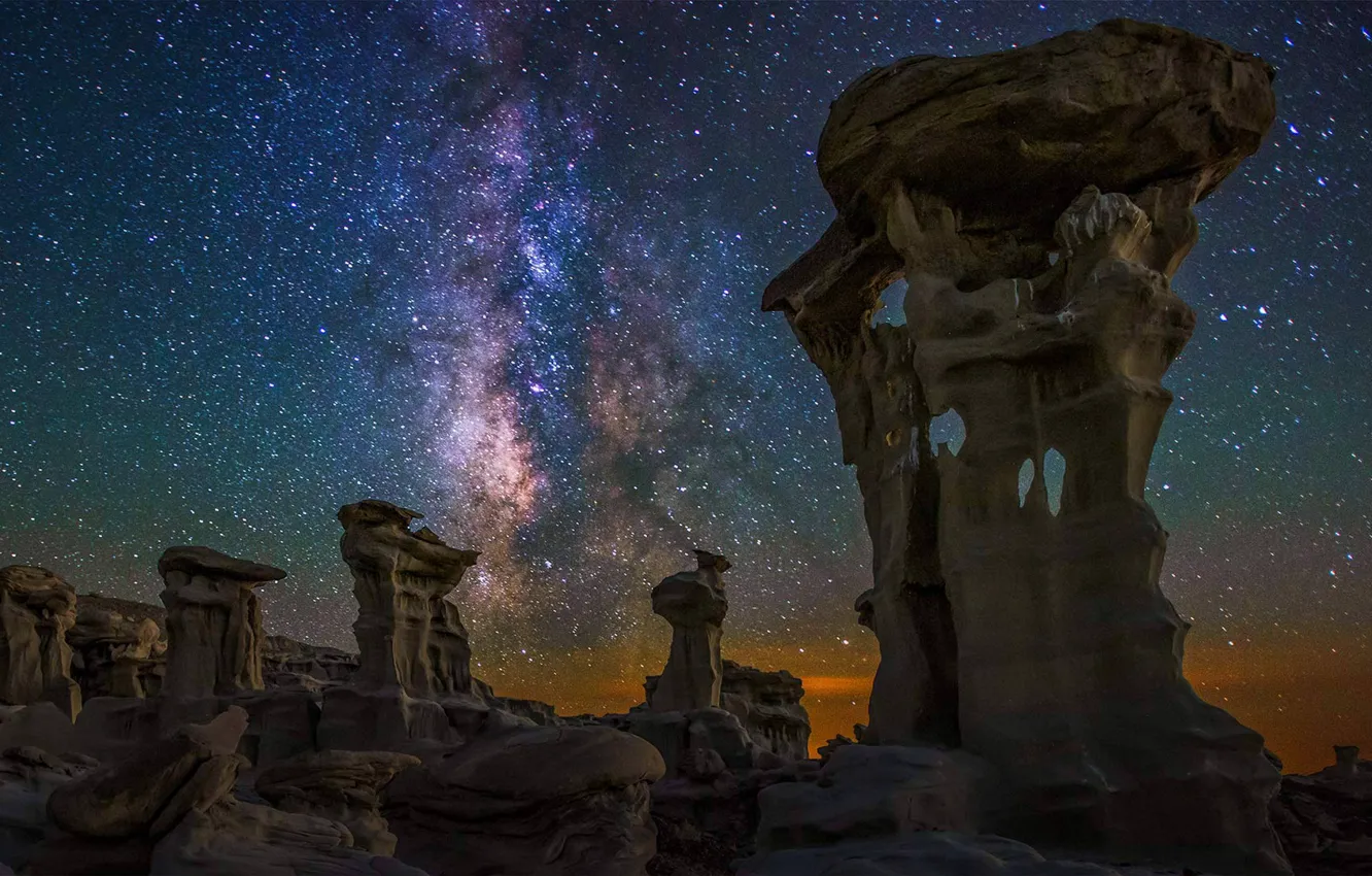 Фото обои США, Нью-Мексико, Млейный Путь, De-Na-Zin Wilderness
