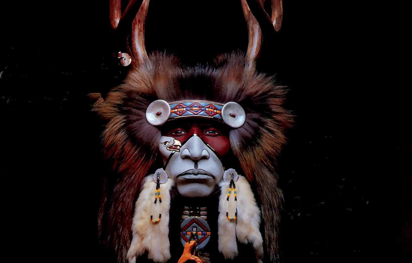 Фото обои art, shaman, native american, first people