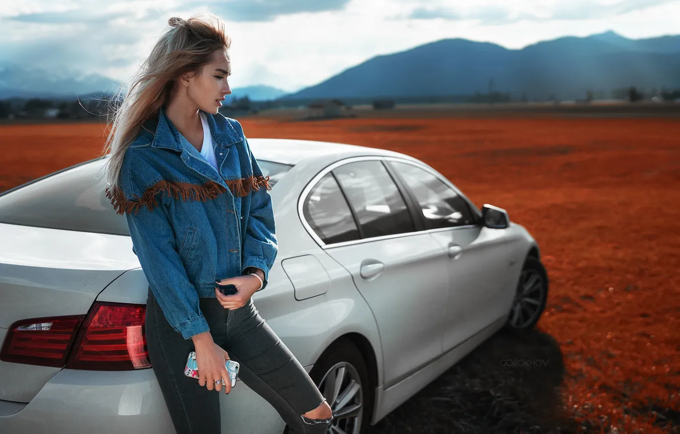 Фото обои Girl, Car, Legs, Beautiful, Model, Body, View, Hair