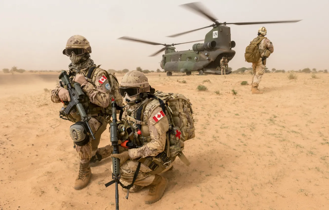 Фото обои оружие, армия, солдаты, CH-147 Chinook, Mali