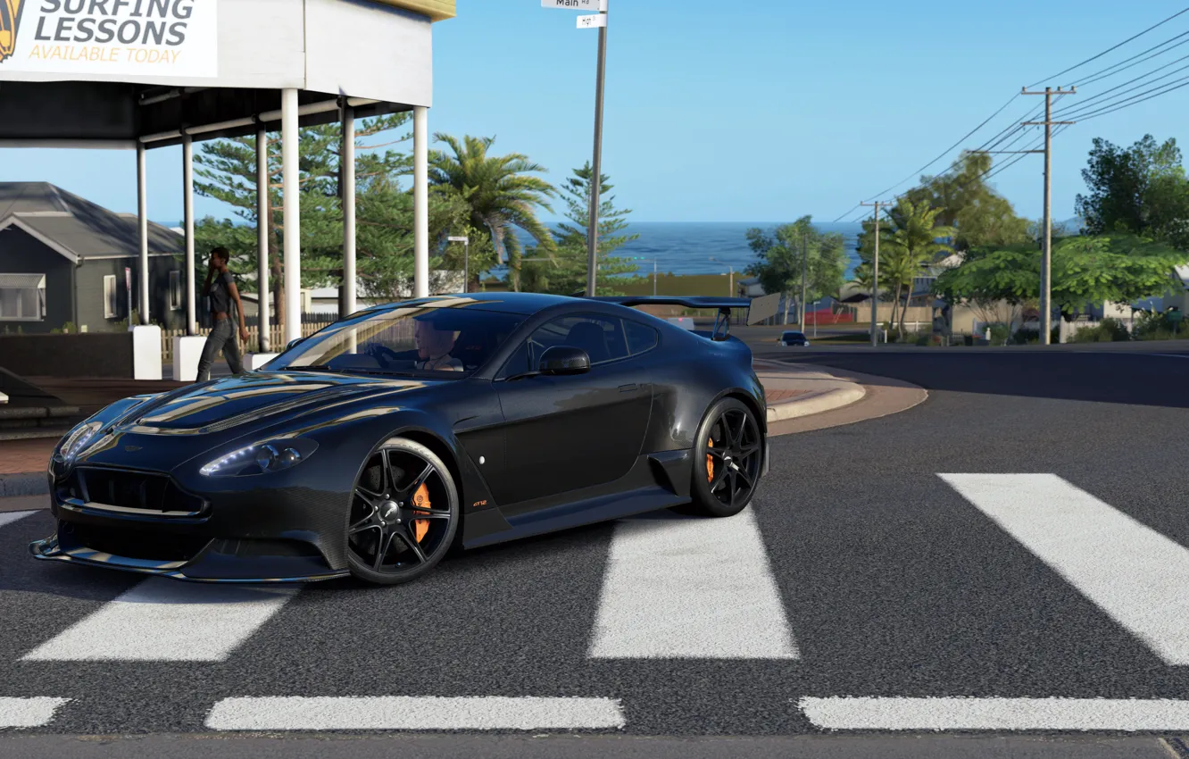Фото обои Aston Martin, Vantage, GT12, Forza Horizon 3