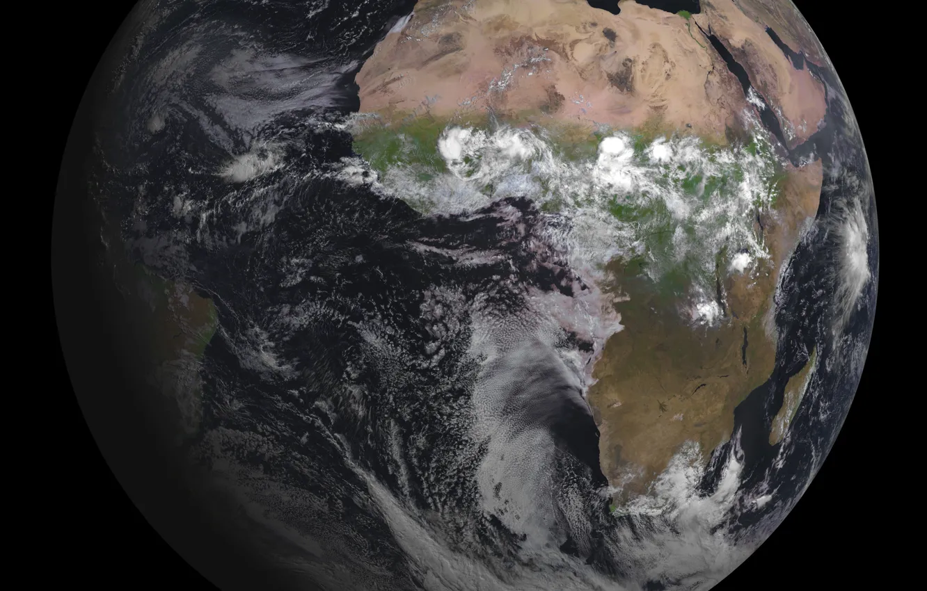 Фото обои облака, Земля, материки, Африка, океаны