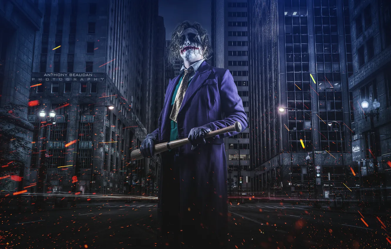 Фото обои город, арт, Joker, Gotham, Anthony Beaudan
