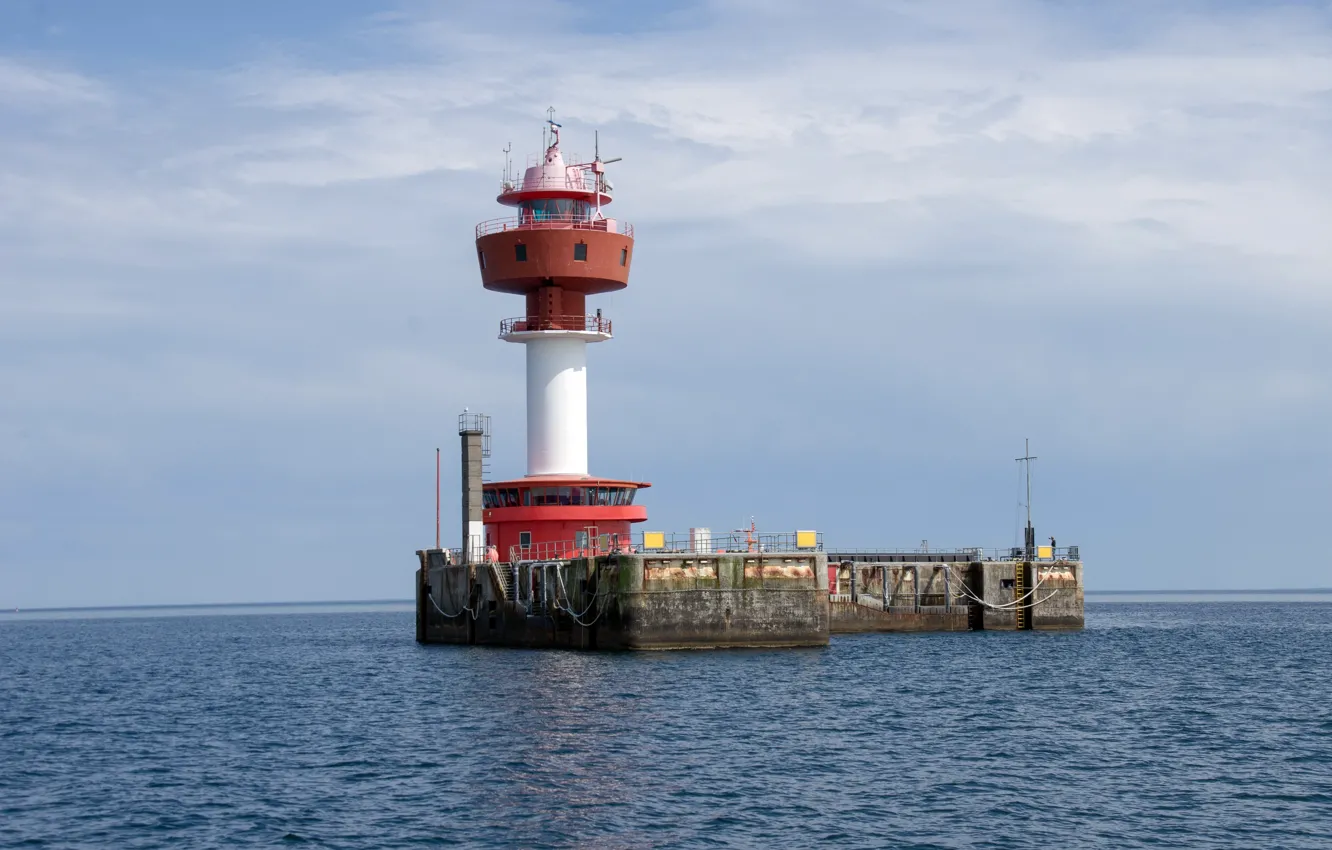 Фото обои море, небо, маяк