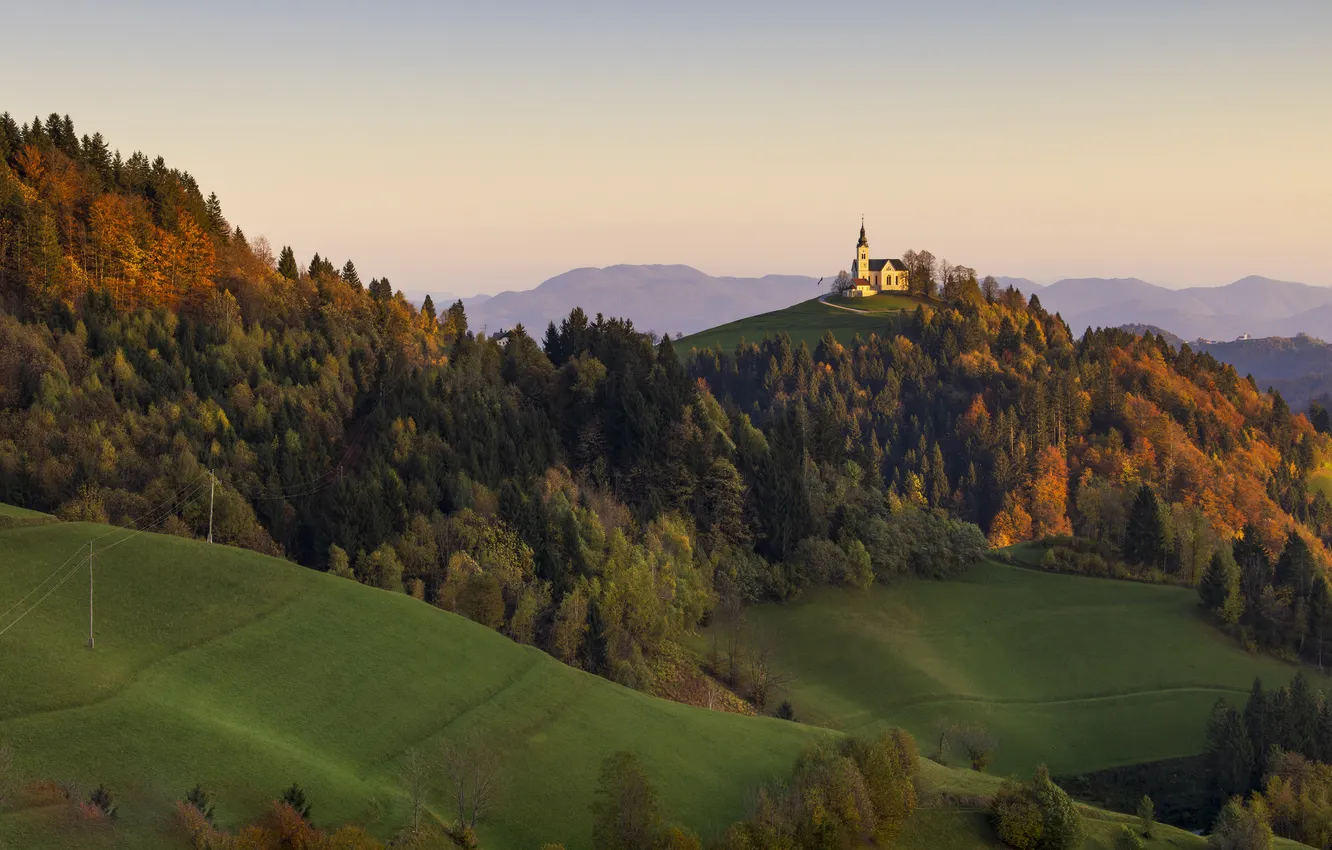 Фото обои пейзаж, Slovenia, St. Leonhard