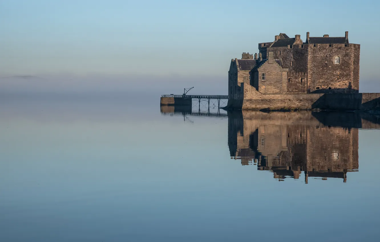 Фото обои Reflections, Castle in Mist, Scottish Castles, Blackness Castle