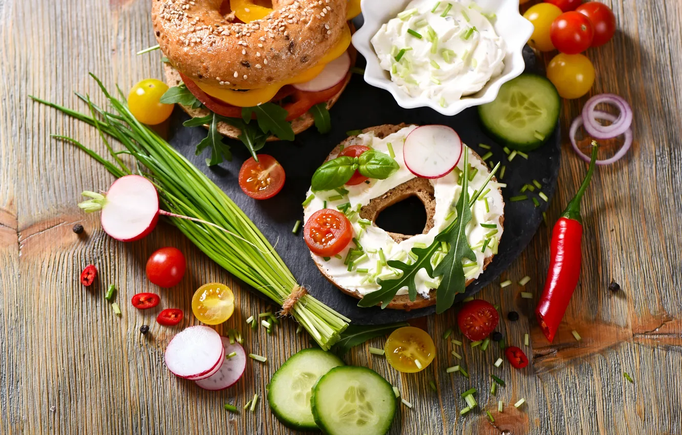 Фото обои еда, огурец, овощи, помидоры, соус, food, cream, бутерброды