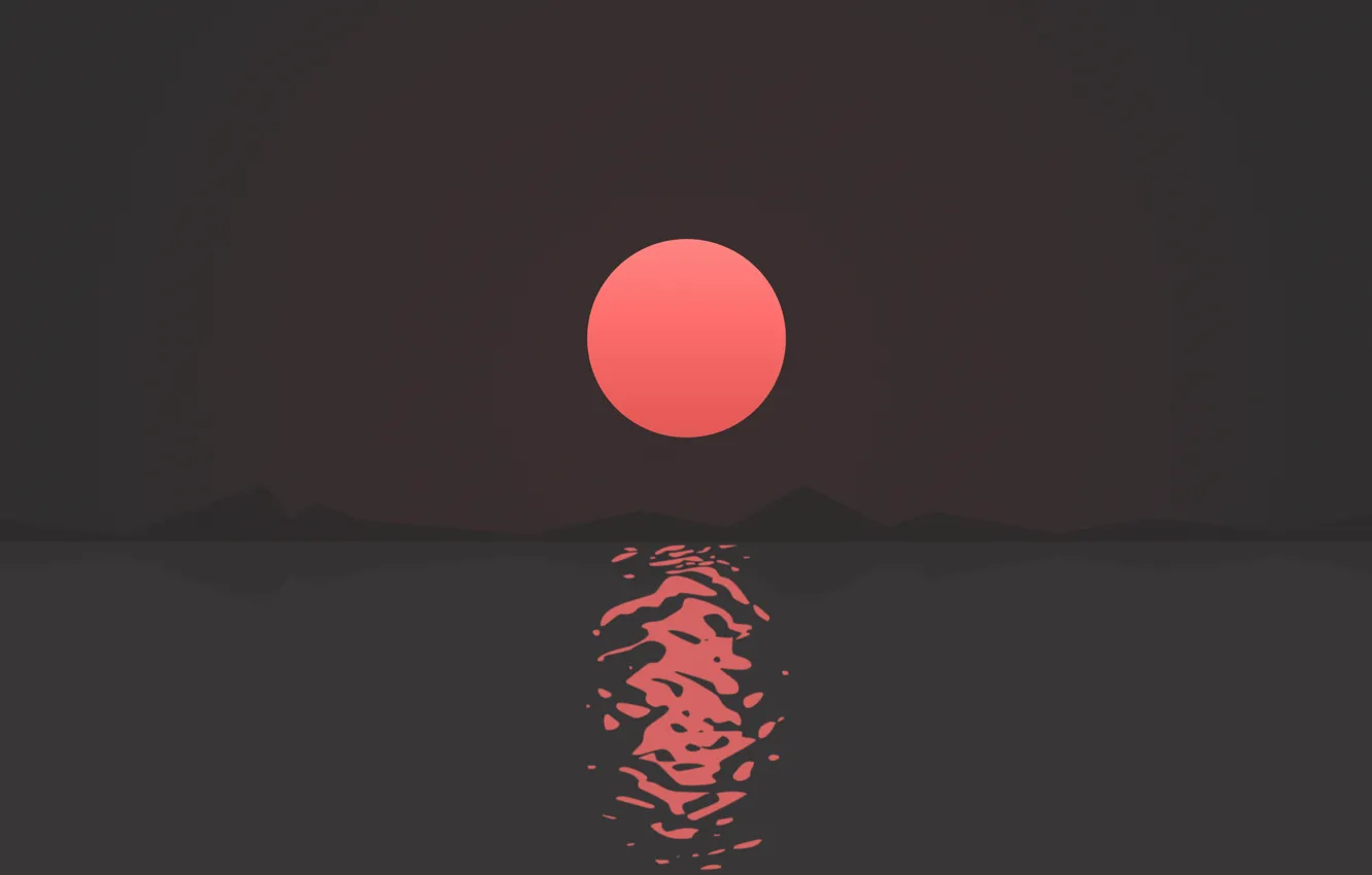 Фото обои abstract, landscape, sunset, ripple