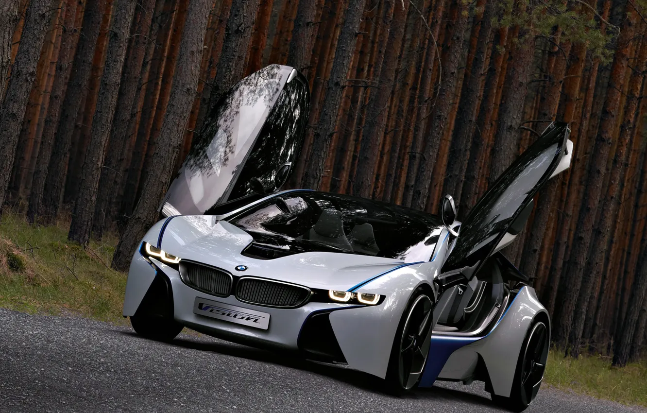 Фото обои Concept, BMW, концепт, Vision, красивый, передок, мощный, EfficientDynamics