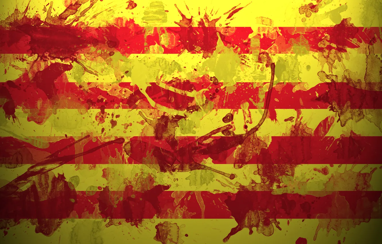 Фото обои брызги, краски, Флаг, Испания, Барселона, Barcelona, Каталония, Espana