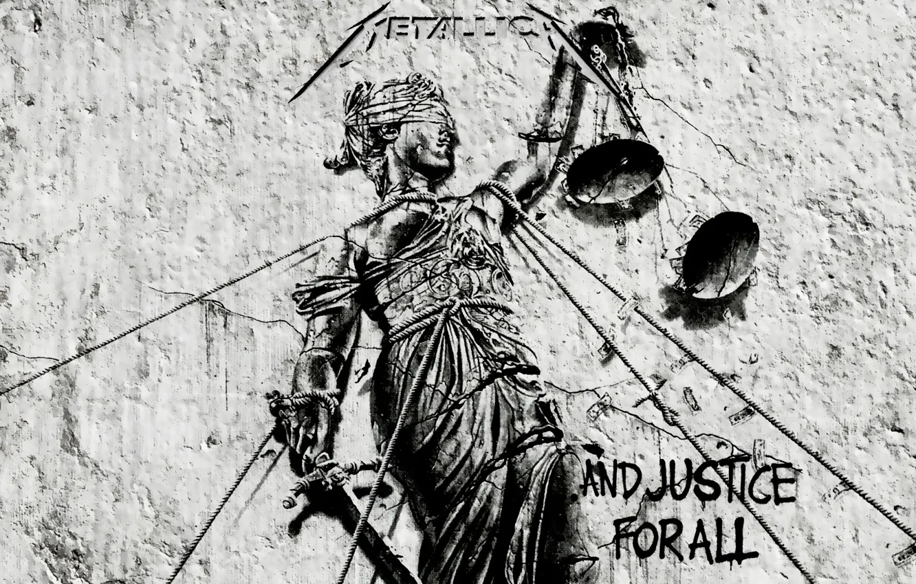 Фото обои музыка, лого, рок, весы, metallica, and justice for all