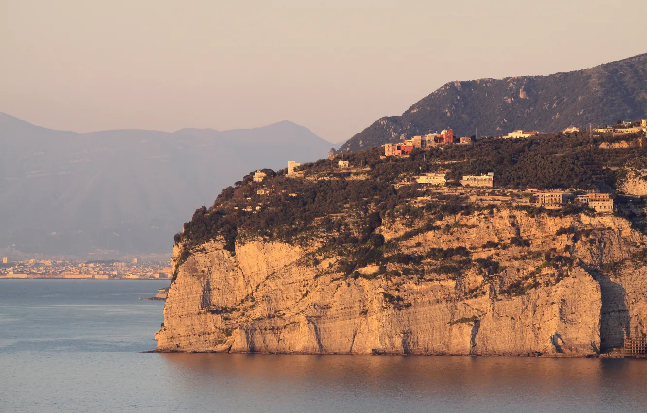 Фото обои Italy, Campania, bay, Naples, Sorrento, cliffs