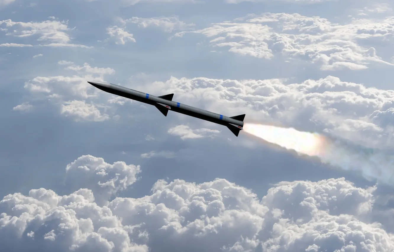 Фото обои clouds, weapons, rocket, cruise missile