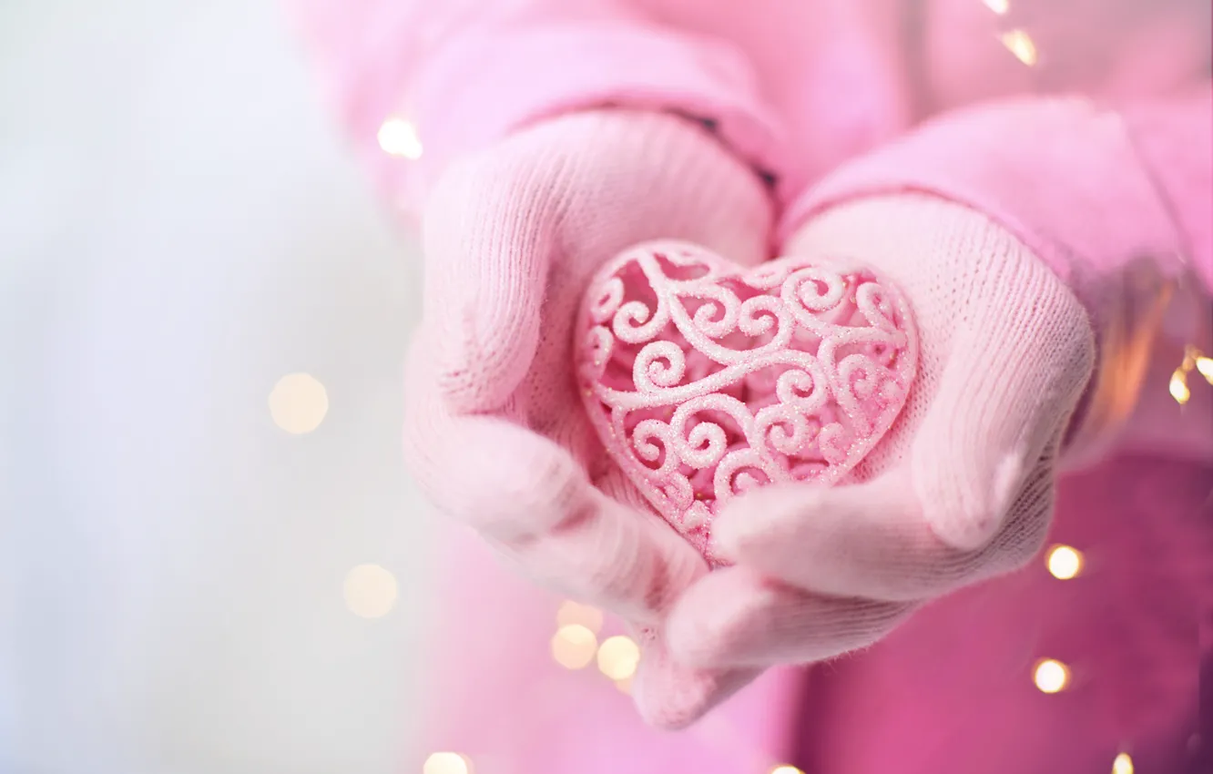 Фото обои любовь, розовый, сердце, руки, день святого валентина, романтический