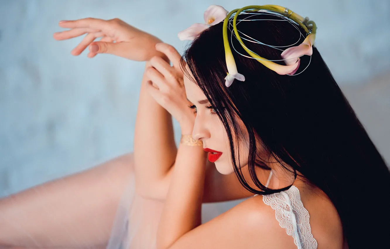 Фото обои девушка, лицо, модель, волосы, брюнетка, girl, красотка, photographer