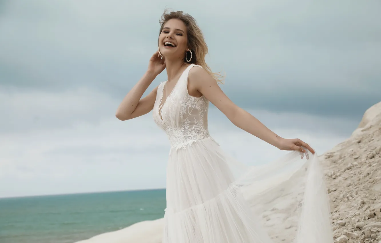 Фото обои girl, model, blonde, bride