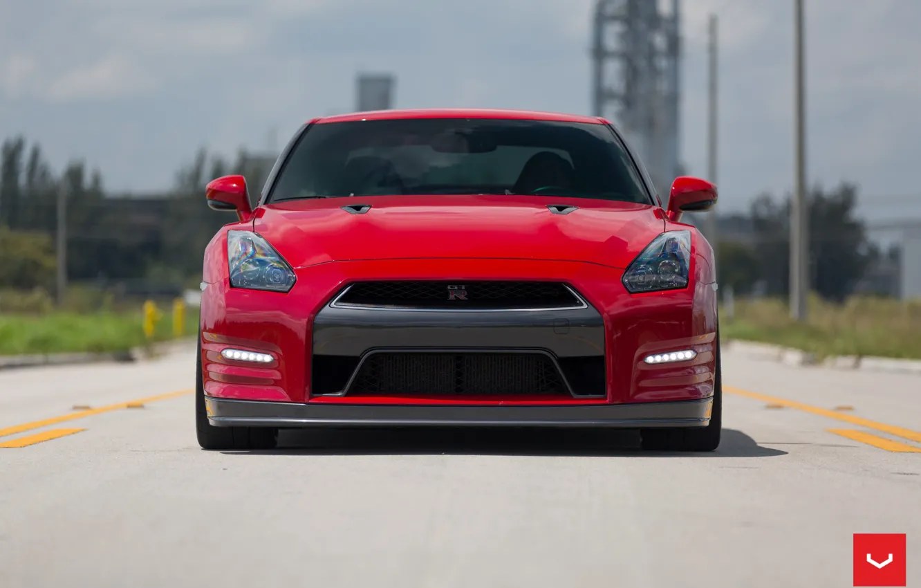 Фото обои GTR, Red, R35, Vossen